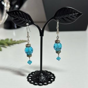 Aquamarine and Silver drop Earrings